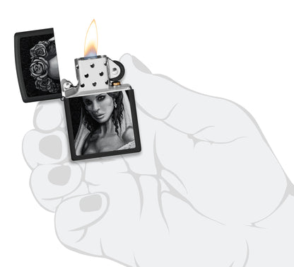 Zippo Til Death Design Black Matte Windproof Lighter