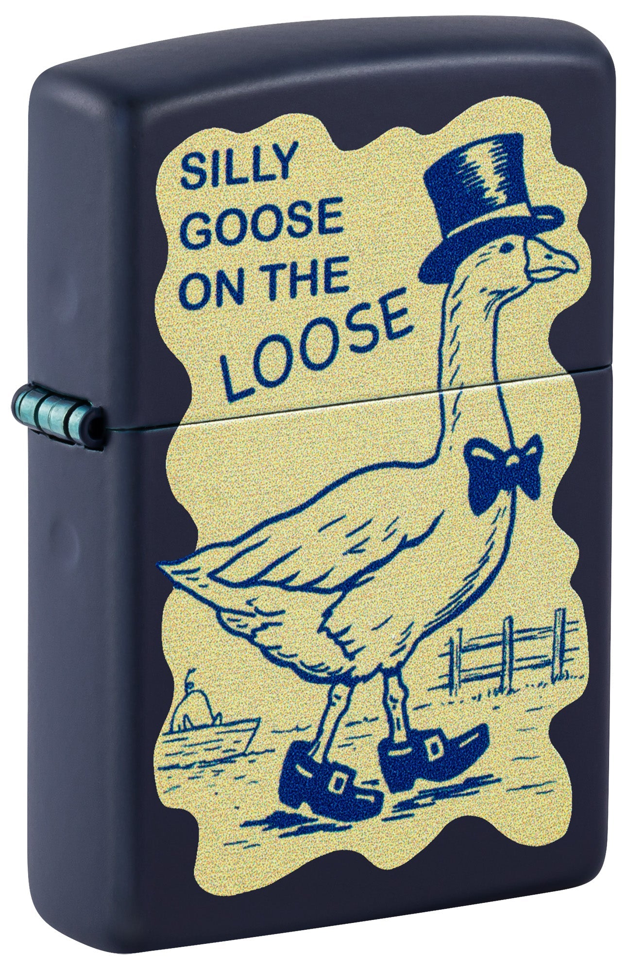 Zippo Silly Goose Design Navy Blue Matte Windproof Lighter