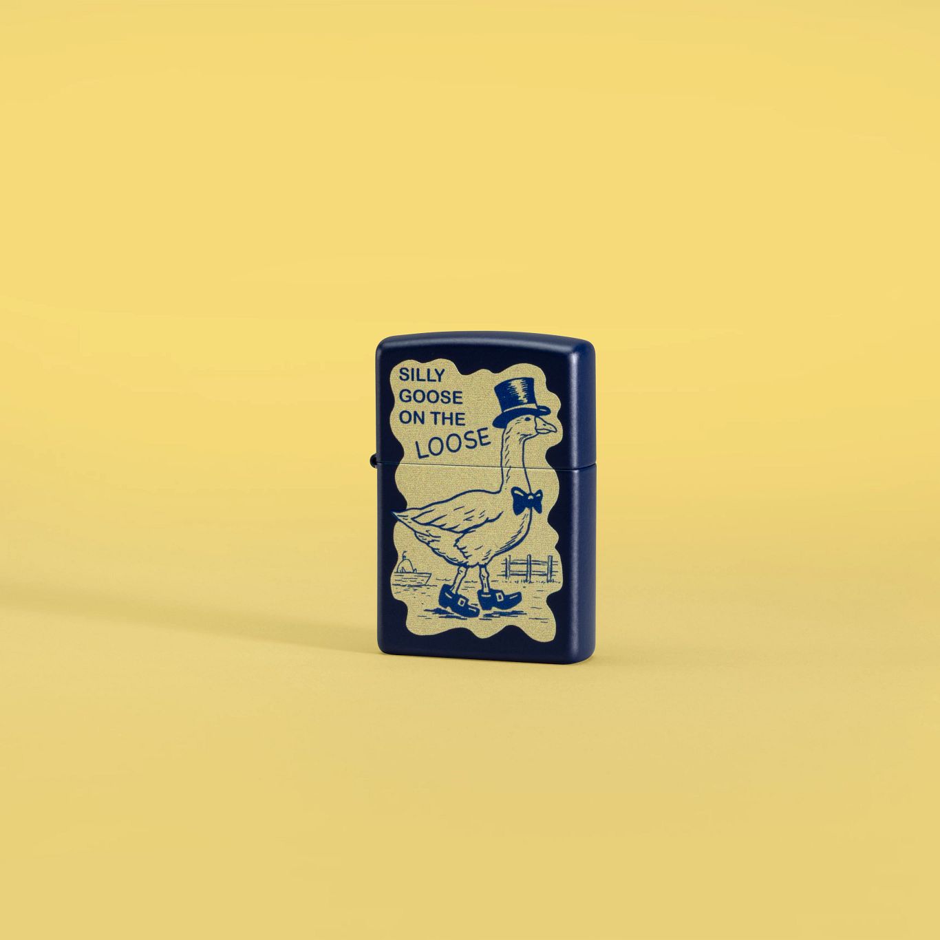 Zippo Silly Goose Design Navy Blue Matte Windproof Lighter