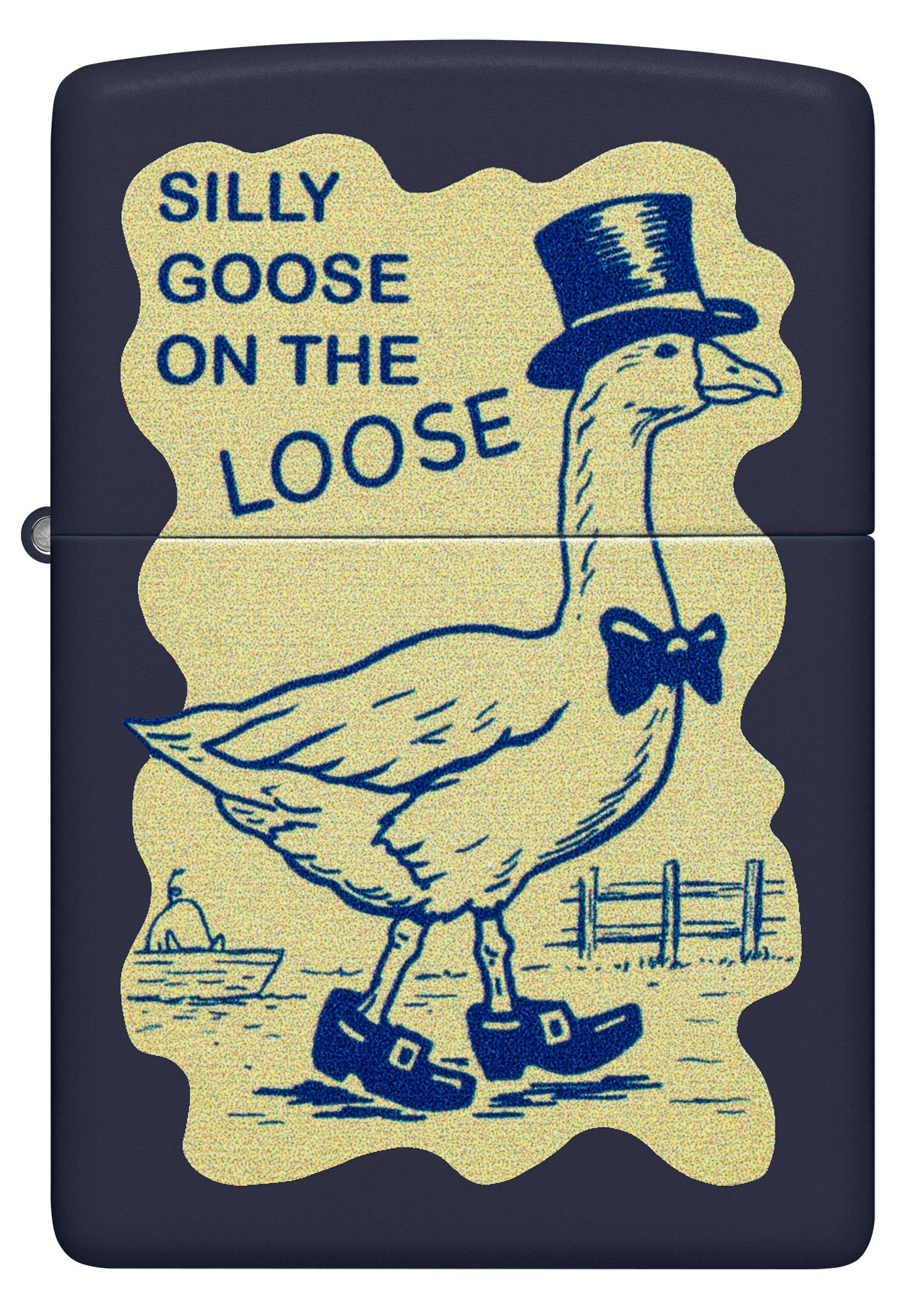 Zippo Silly Goose Design Navy Blue Matte Windproof Lighter