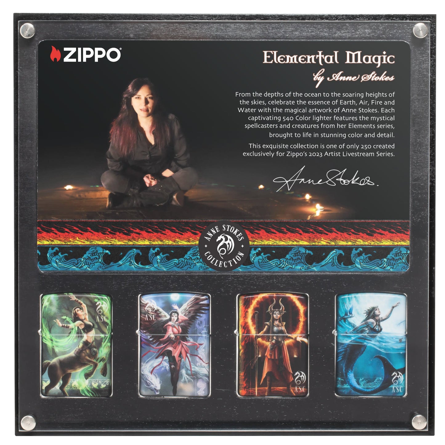 Zippo Anne Stokes Elements Collection 540 Matte Windproof Lighter
