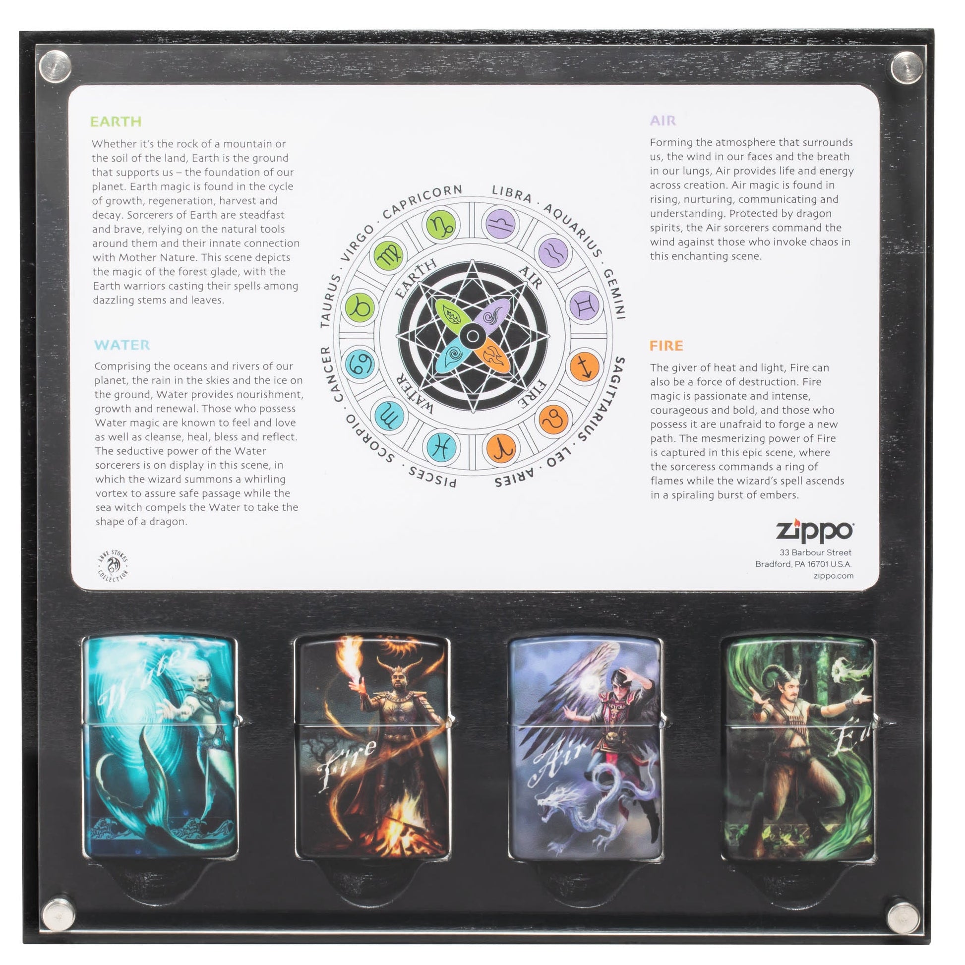 Zippo Anne Stokes Elements Collection 540 Matte Windproof Lighter