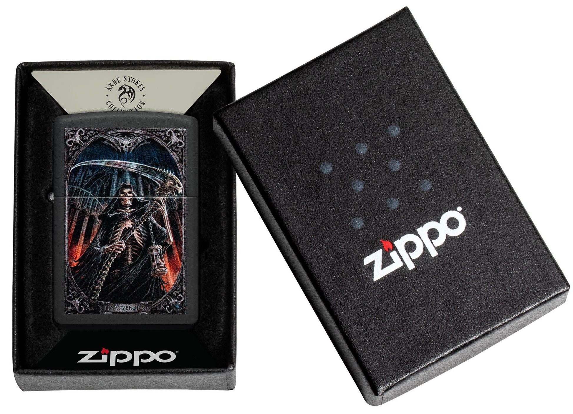 Zippo Anne Stokes Final Verdict Design Black Matte Windproof Lighter