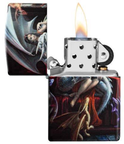Zippo Anne Stokes Dragon Charm Design Black Matte Windproof Lighter