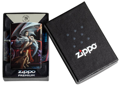 Zippo Anne Stokes Dragon Charm Design Black Matte Windproof Lighter