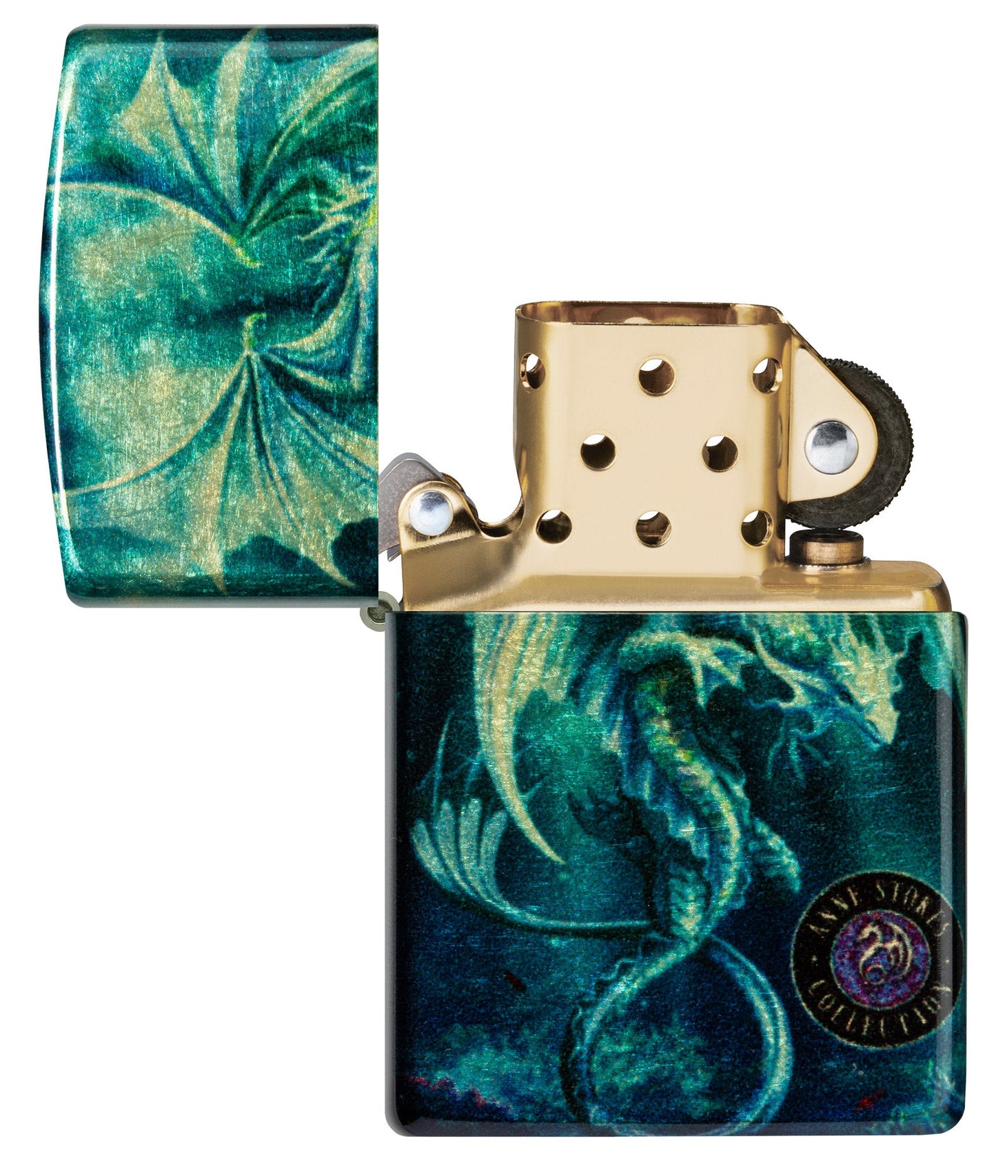 Zippo Anne Stokes Sea Dragon Design 540 Tumbled Brass Windproof Lighter