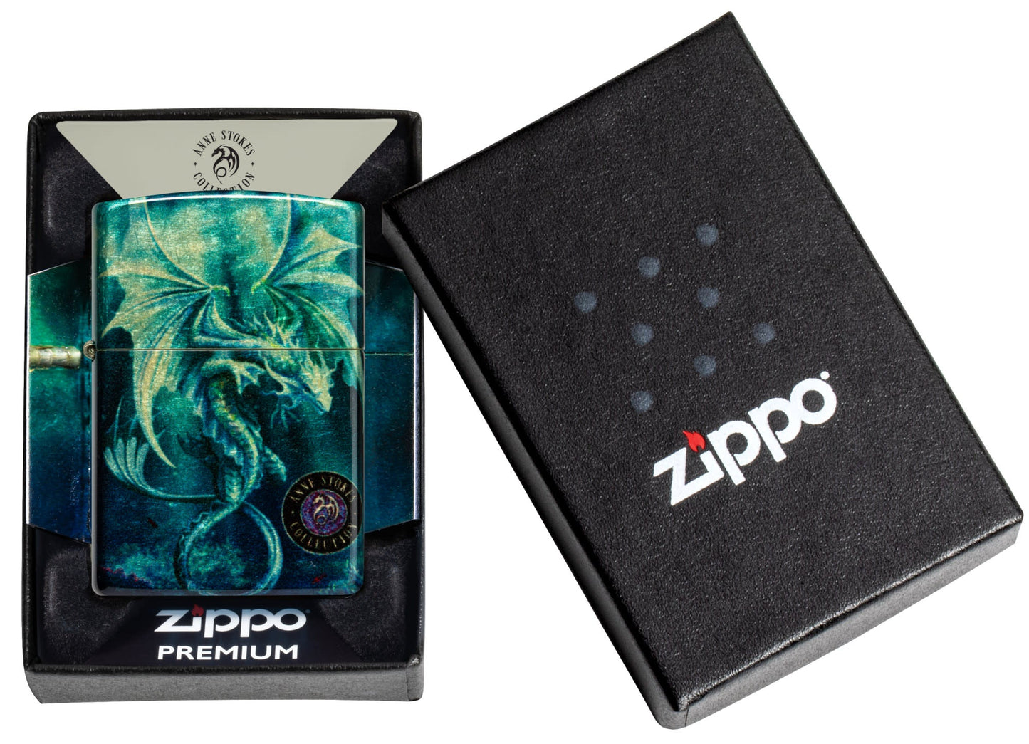 Zippo Anne Stokes Sea Dragon Design 540 Tumbled Brass Windproof Lighter