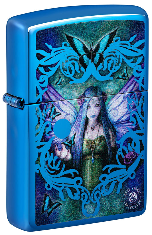 Zippo Anne Stokes Mystic Aura Design High Polish Blue Windproof Lighter