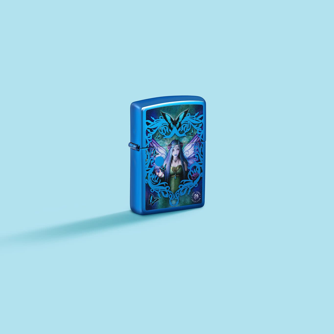 Zippo Anne Stokes Mystic Aura Design High Polish Blue Windproof Lighter