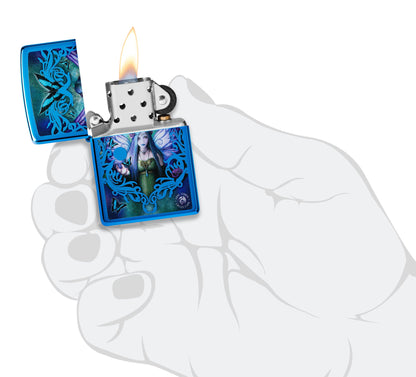 Zippo Anne Stokes Mystic Aura Design High Polish Blue Windproof Lighter