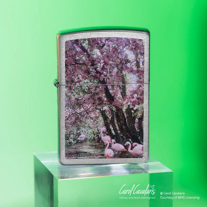 Zippo Carol Cavalaris Flamingo Lagoon Design Street Chrome Windproof Lighter