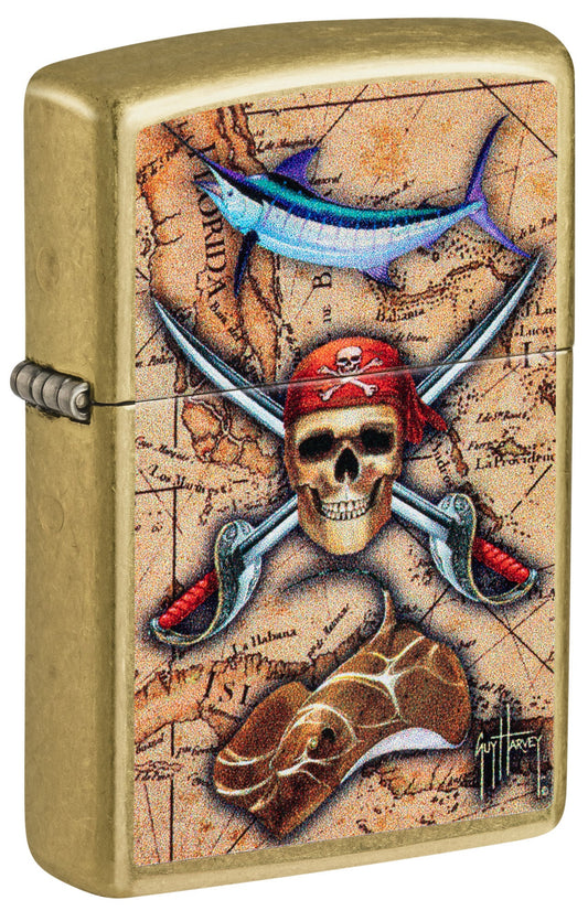 Zippo Guy Harvey Treasure Map Design Street Brass Windproof Lighter