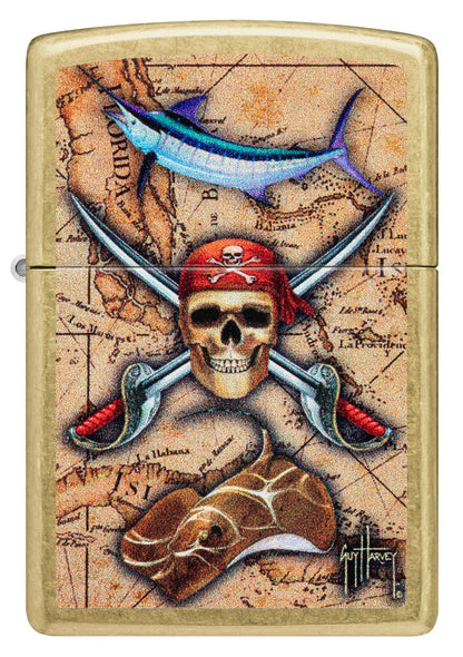 Zippo Guy Harvey Treasure Map Design Street Brass Windproof Lighter