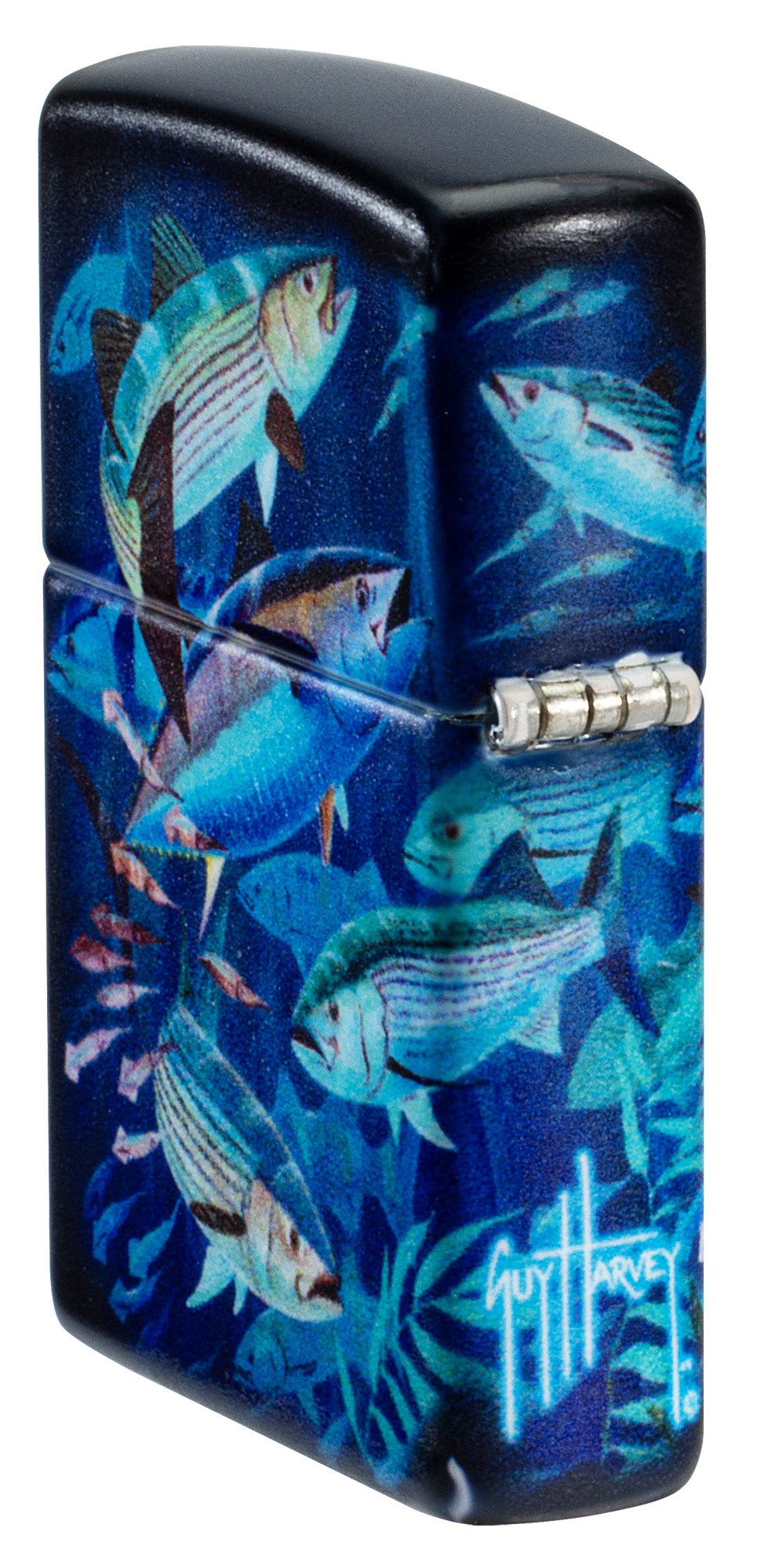 Zippo Guy Harvey Fish School Design Blue Matte Windproof Lighter