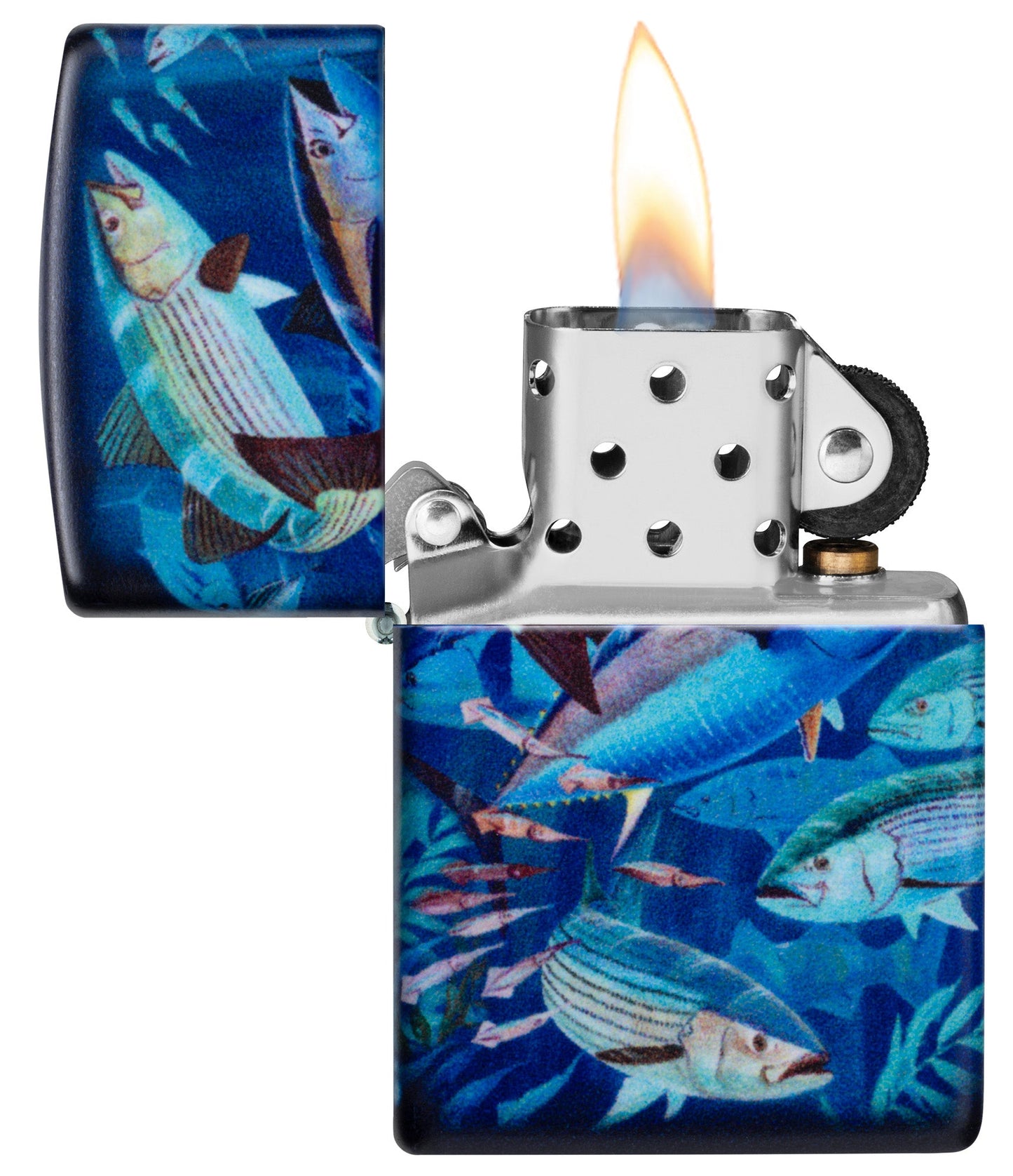 Zippo Guy Harvey Fish School Design Blue Matte Windproof Lighter