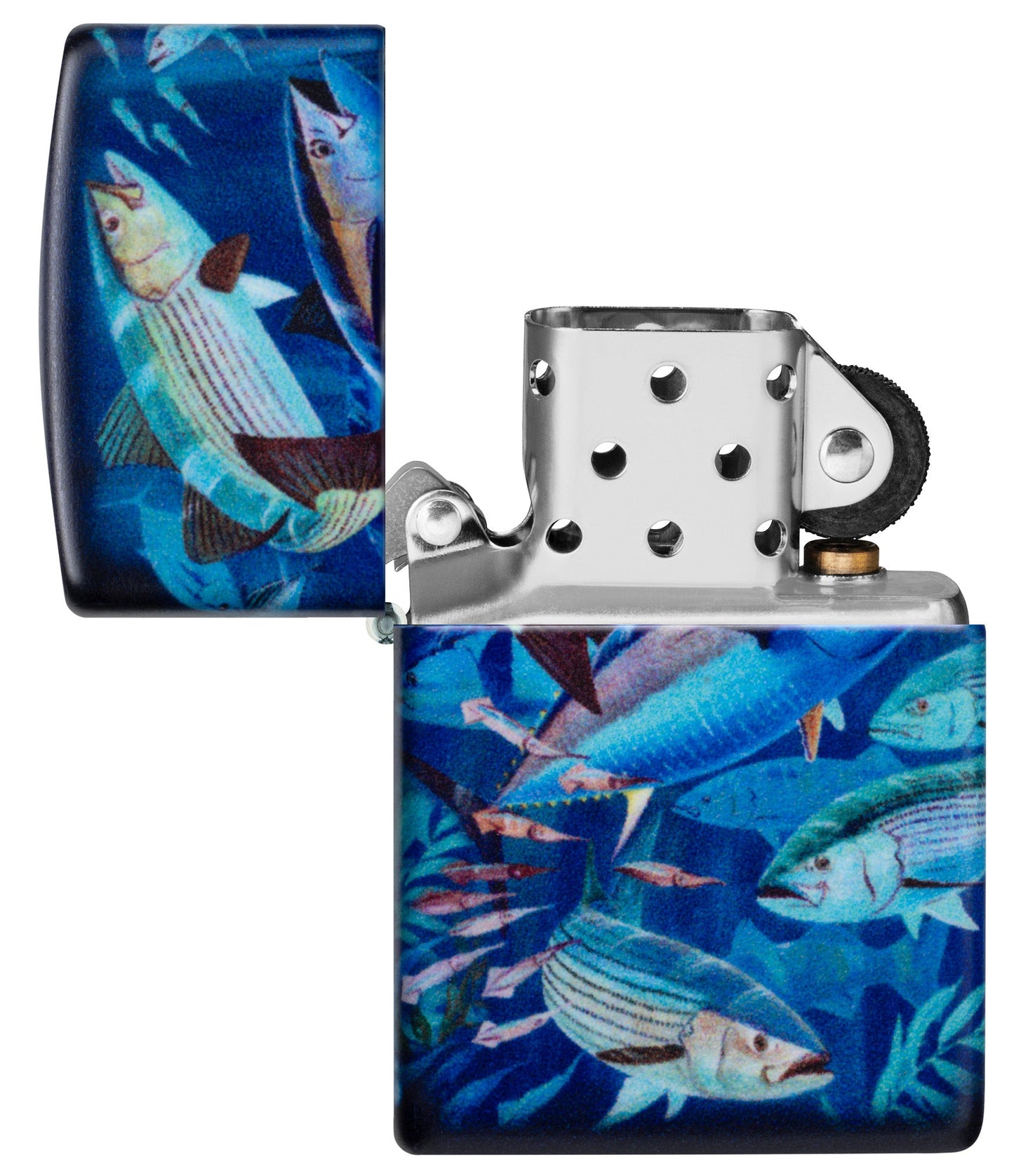 Zippo Guy Harvey Fish School Design Blue Matte Windproof Lighter