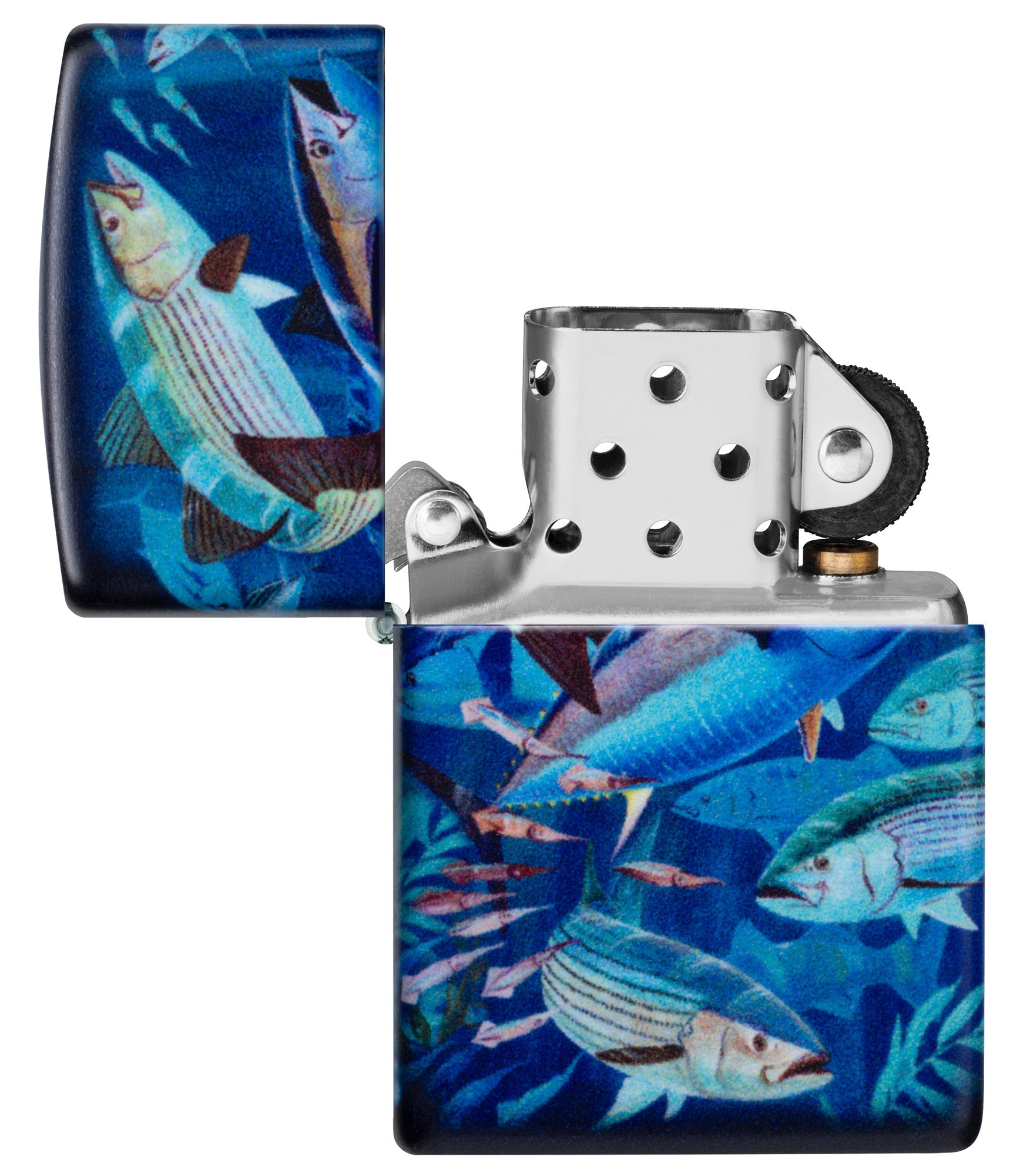 Zippo Guy Harvey Fish School Design Blue Matte Windproof Lighter