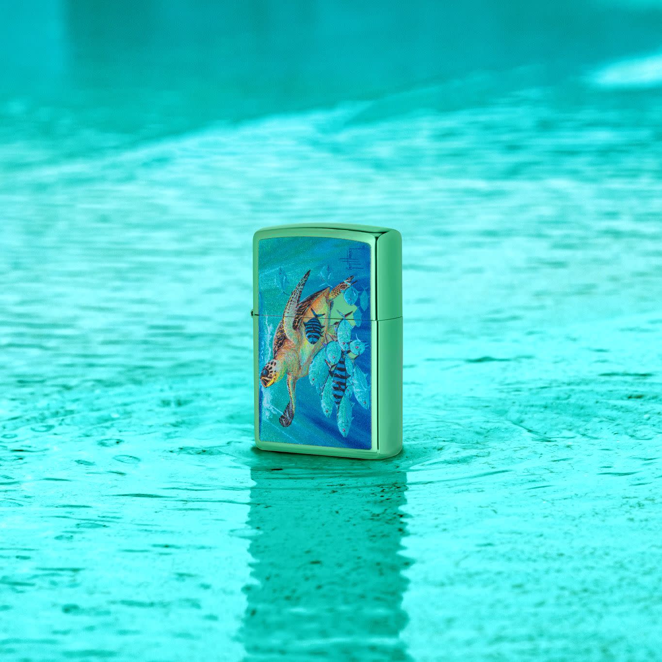 Zippo Guy Harvey Hawksbill Caravan Design High Polish Green Windproof Lighter