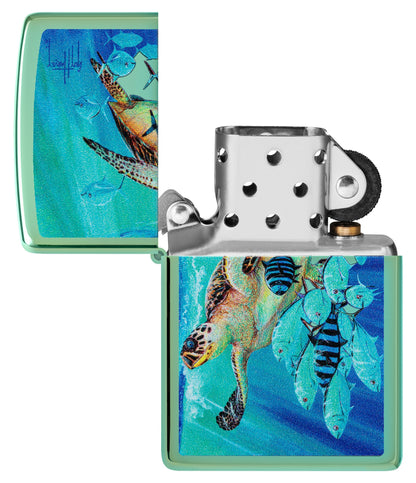 Zippo Guy Harvey Hawksbill Caravan Design High Polish Green Windproof Lighter