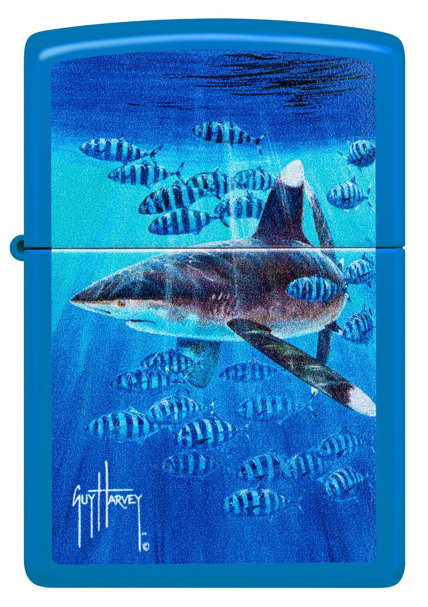 Zippo Guy Harvey Co-Pilot Design Sky Blue Matte Windproof Lighter