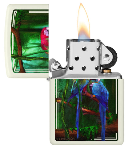 Zippo Carol Cavalaris Jewels of the Jungle Design Glow In The Dark Windproof Lighter