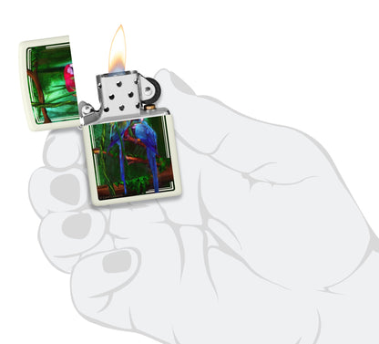 Zippo Carol Cavalaris Jewels of the Jungle Design Glow In The Dark Windproof Lighter