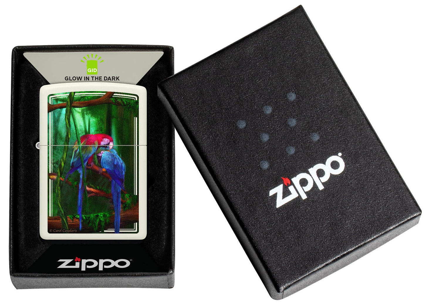 Zippo Carol Cavalaris Jewels of the Jungle Design Glow In The Dark Windproof Lighter