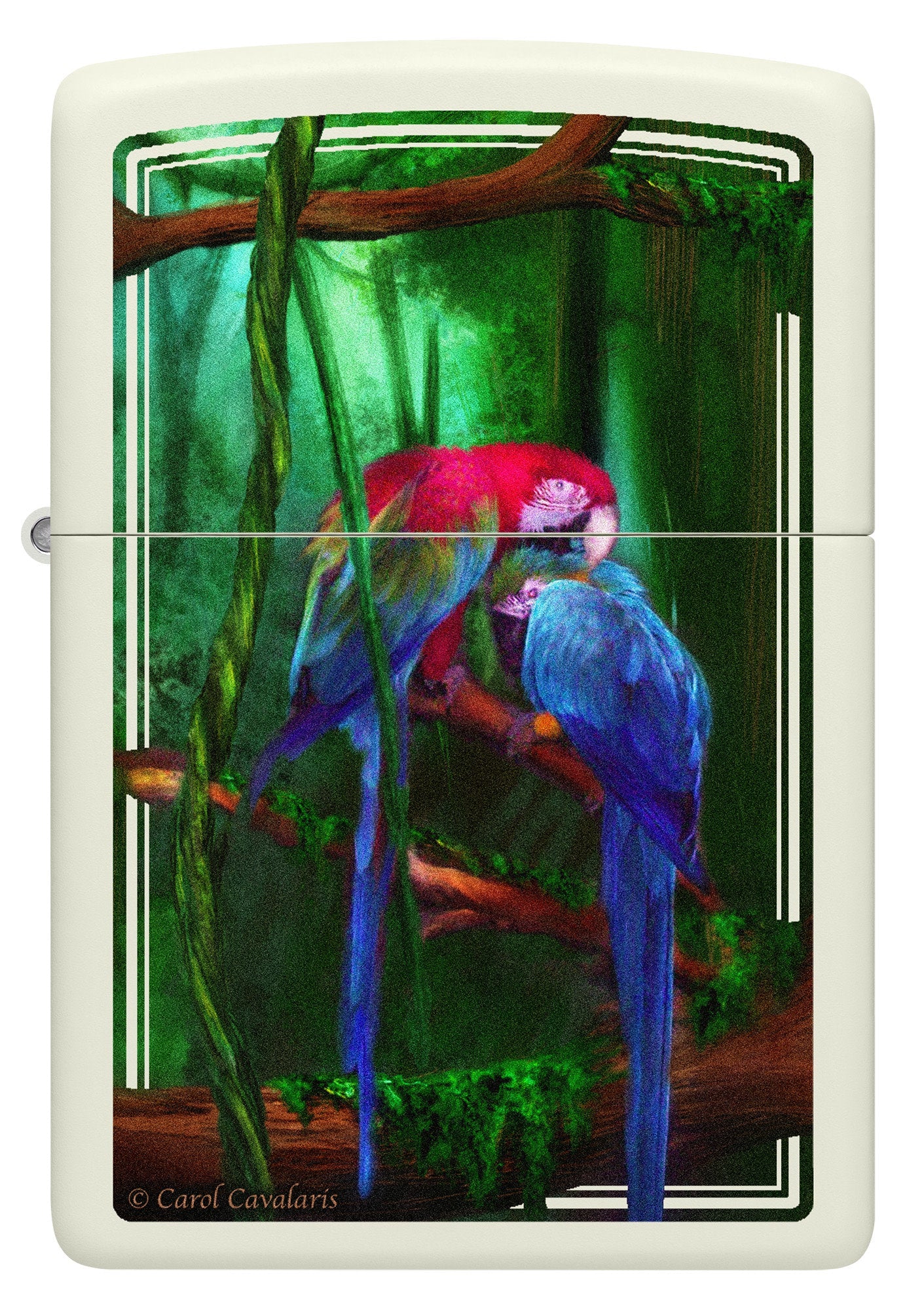 Zippo Carol Cavalaris Jewels of the Jungle Design Glow In The Dark Windproof Lighter