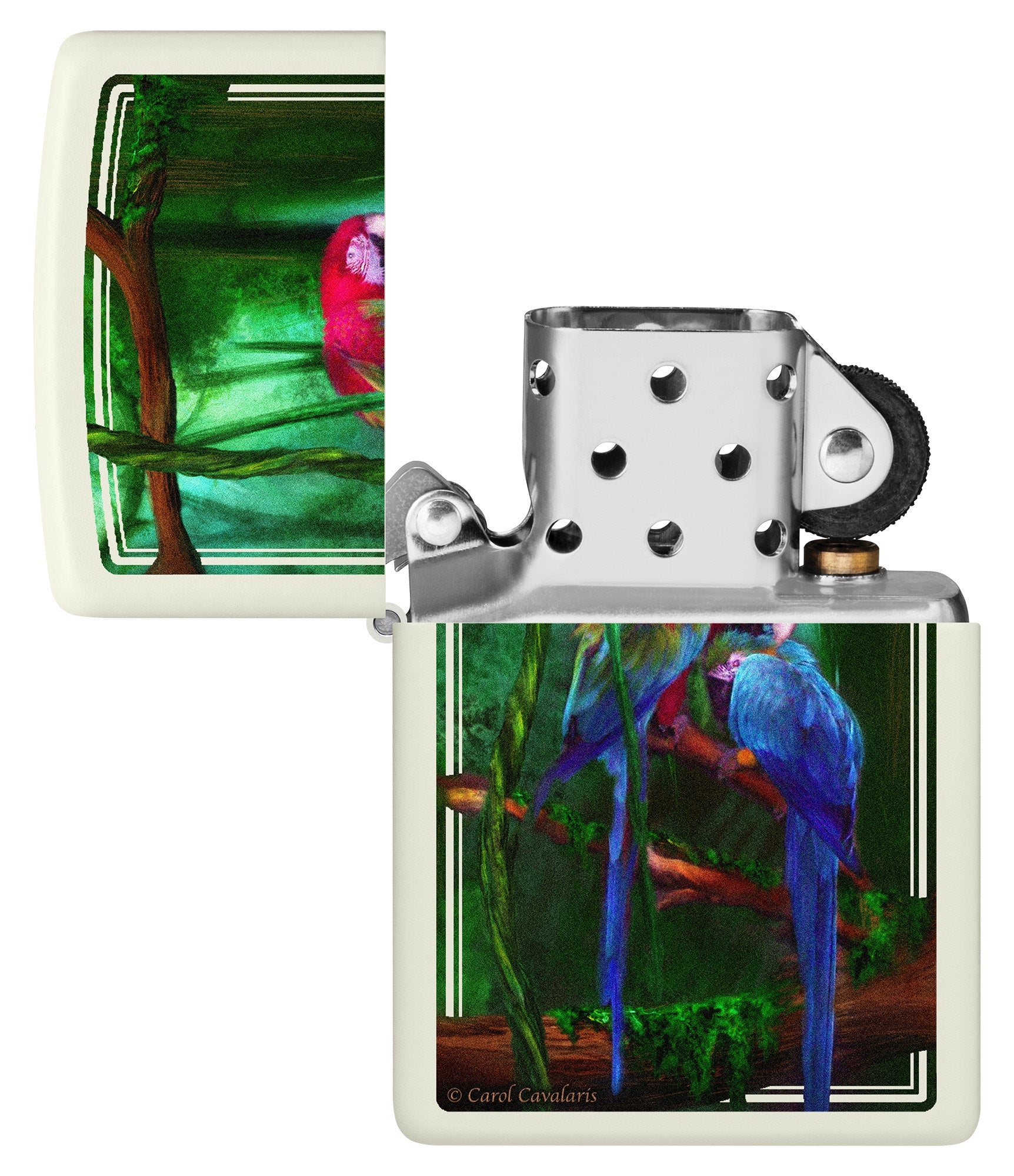 Zippo Carol Cavalaris Jewels of the Jungle Design Glow In The Dark Windproof Lighter
