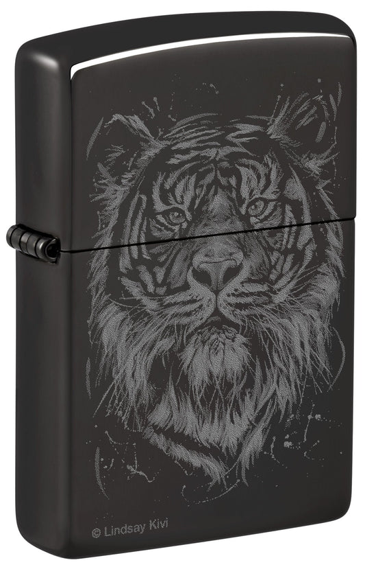 Zippo Lindsay Kivi The Big Cat Design High Polish Black Windproof Lighter