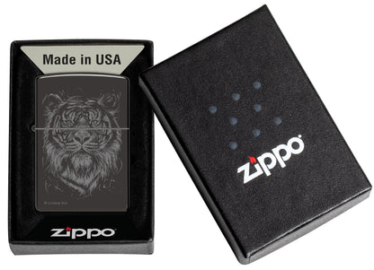 Zippo Lindsay Kivi The Big Cat Design High Polish Black Windproof Lighter