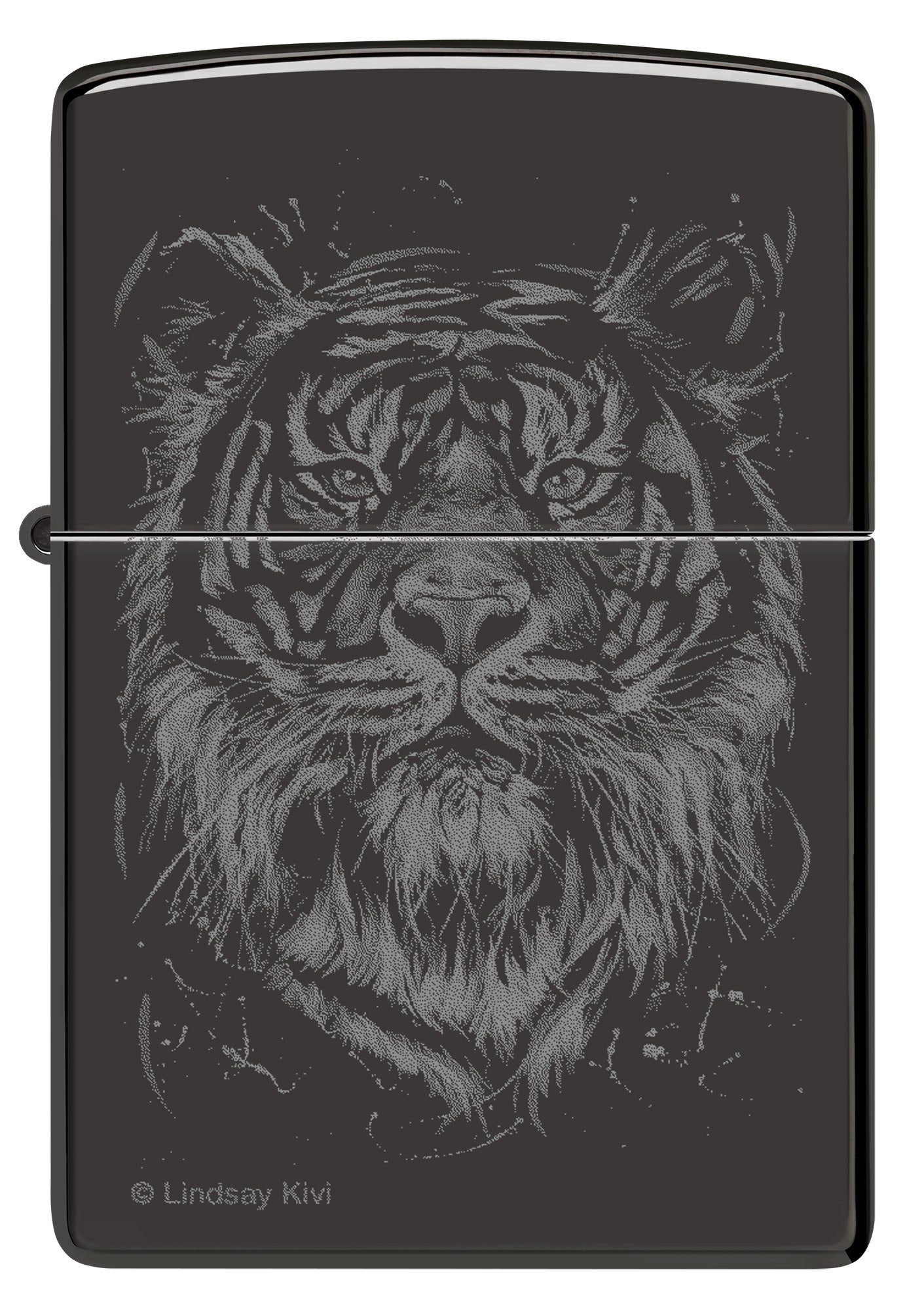 Zippo Lindsay Kivi The Big Cat Design High Polish Black Windproof Lighter