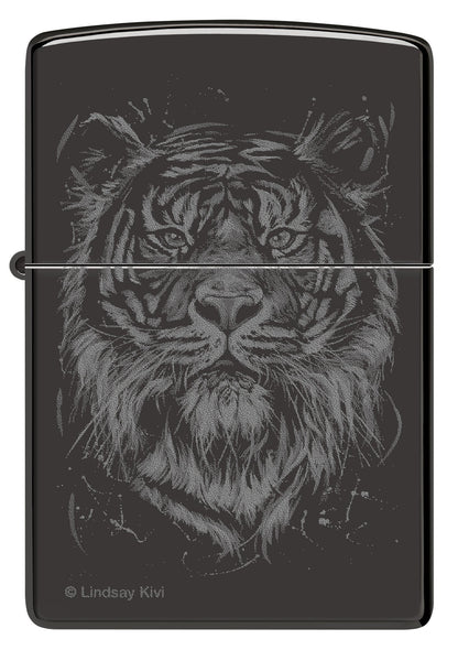 Zippo Lindsay Kivi The Big Cat Design High Polish Black Windproof Lighter
