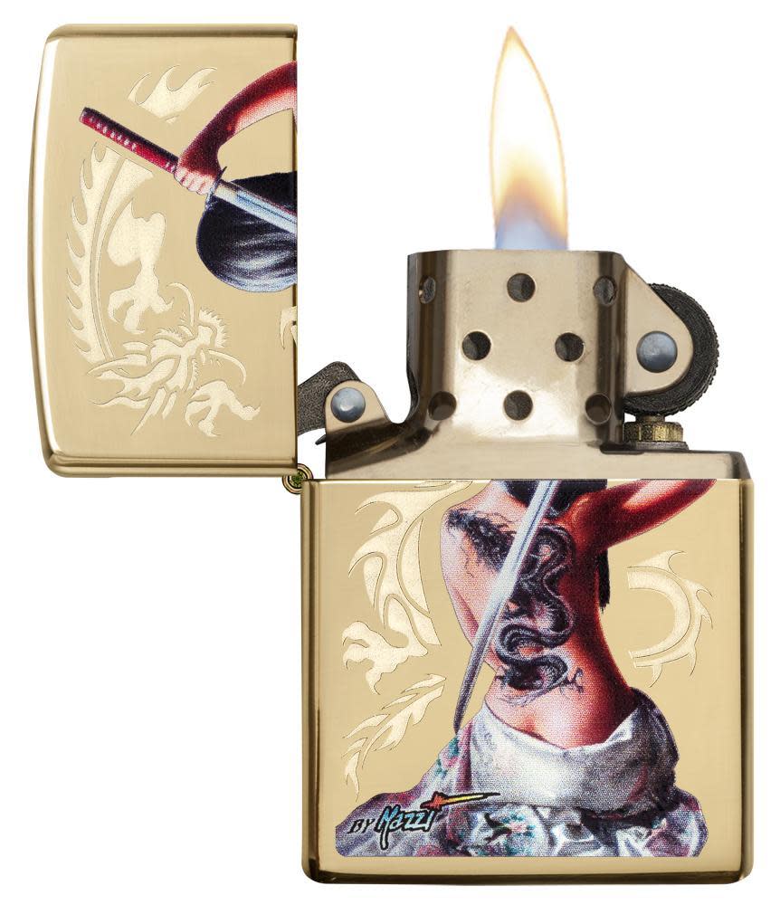 Zippo Mazzi® Dragon Warrior Design High Polish Brass Windproof Lighter