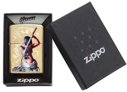 Zippo Mazzi® Dragon Warrior Design High Polish Brass Windproof Lighter