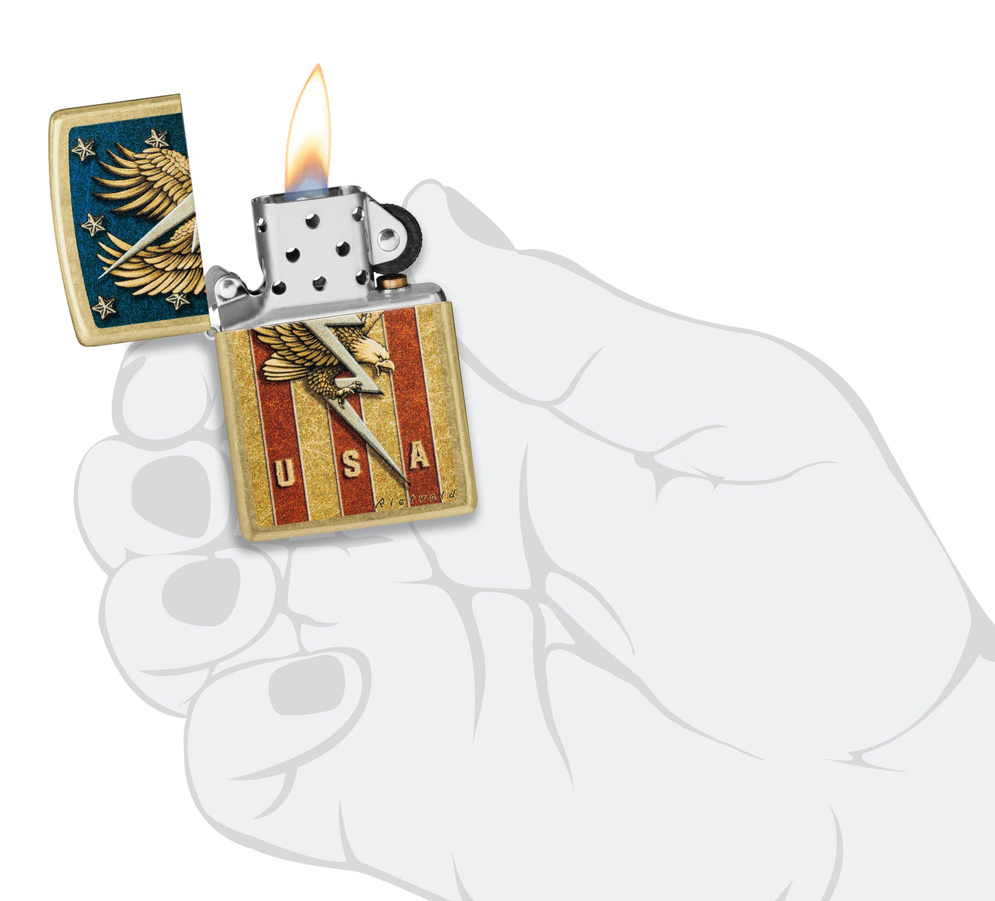 Zippo Rietveld USA Design Street Brass Windproof Lighter