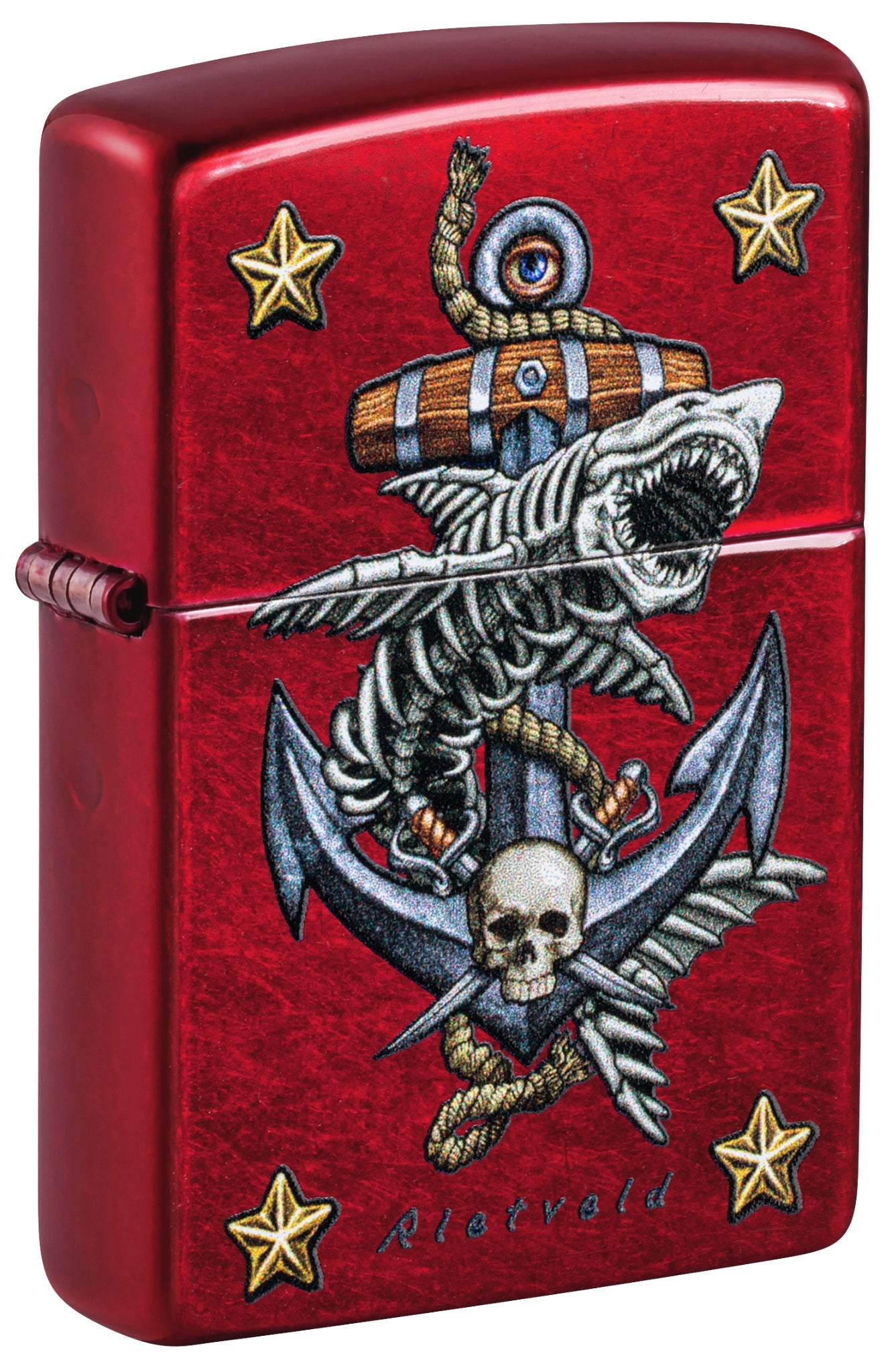 Zippo Rietveld Anchor Design Candy Apple Red Windproof Lighter