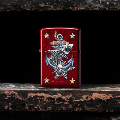 Zippo Rietveld Anchor Design Candy Apple Red Windproof Lighter