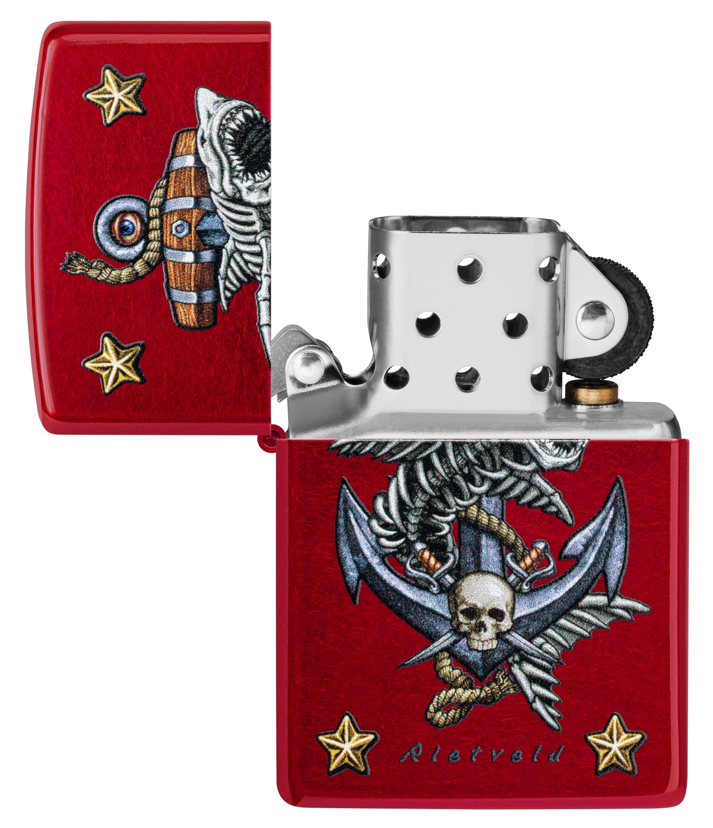 Zippo Rietveld Anchor Design Candy Apple Red Windproof Lighter