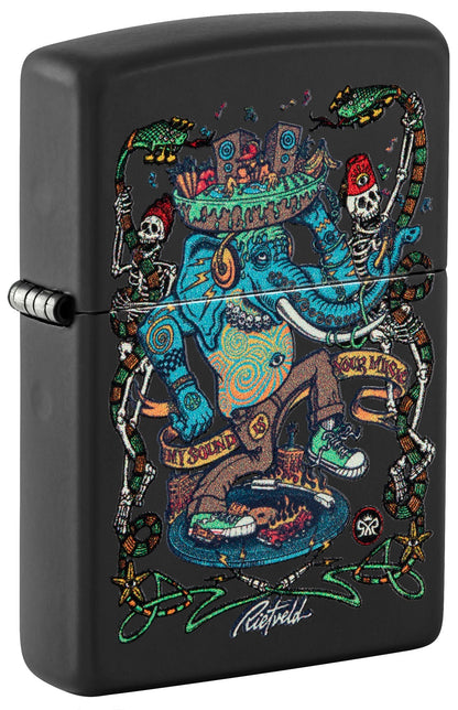 Zippo Rietveld Dance Party Design Black Matte Windproof Lighter