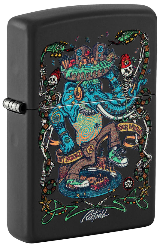 Zippo Rietveld Dance Party Design Black Matte Windproof Lighter