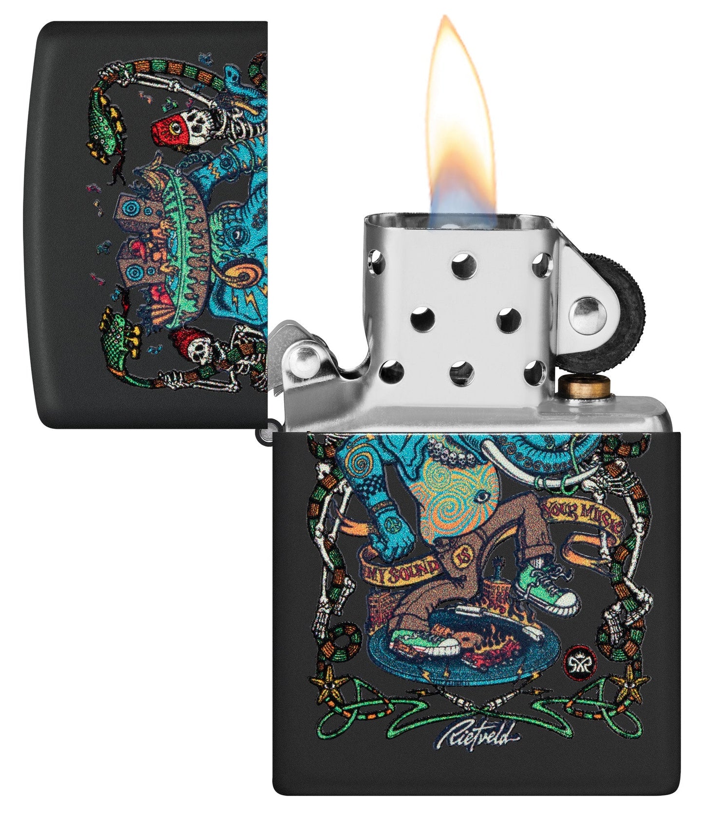 Zippo Rietveld Dance Party Design Black Matte Windproof Lighter