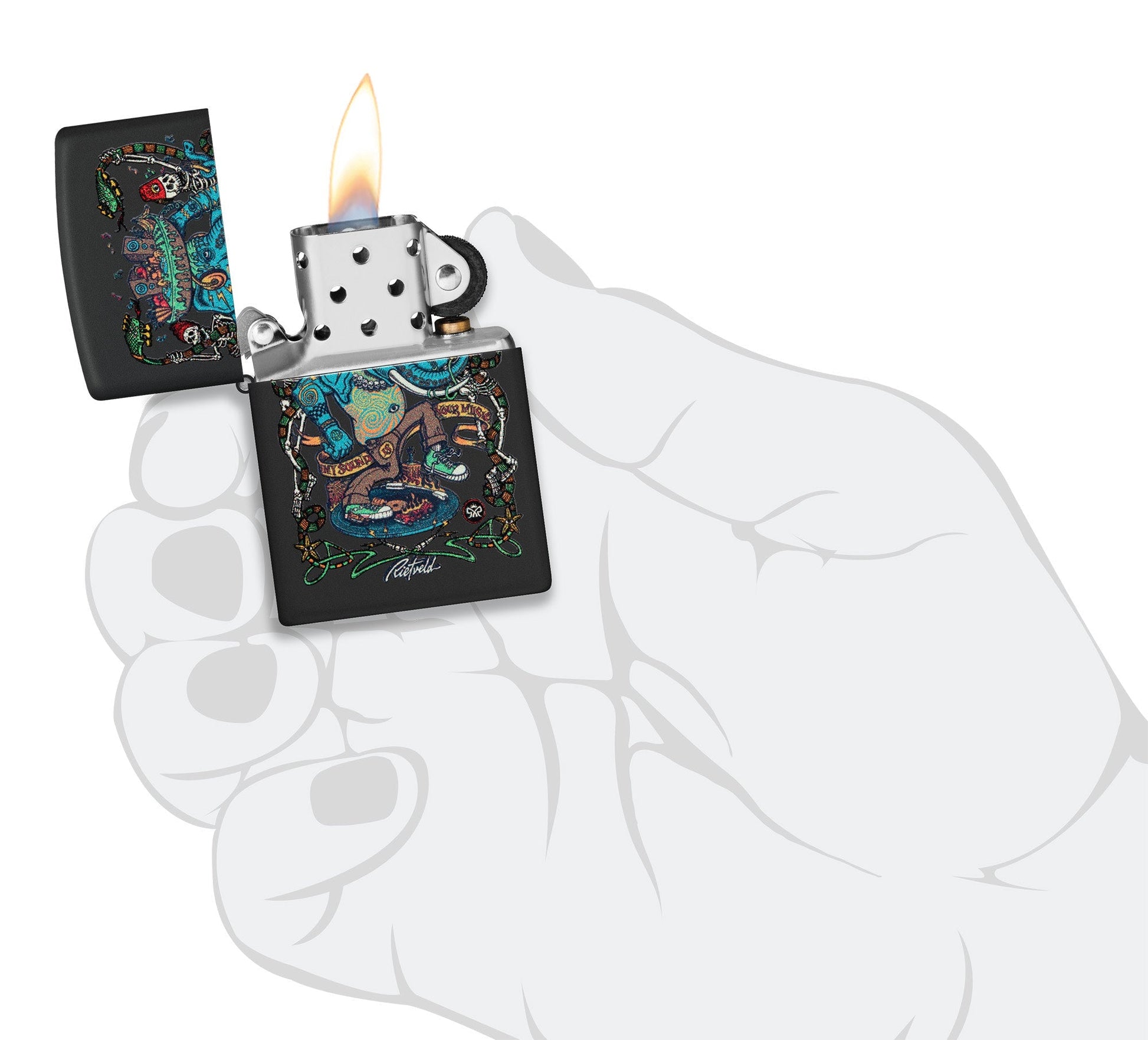 Zippo Rietveld Dance Party Design Black Matte Windproof Lighter