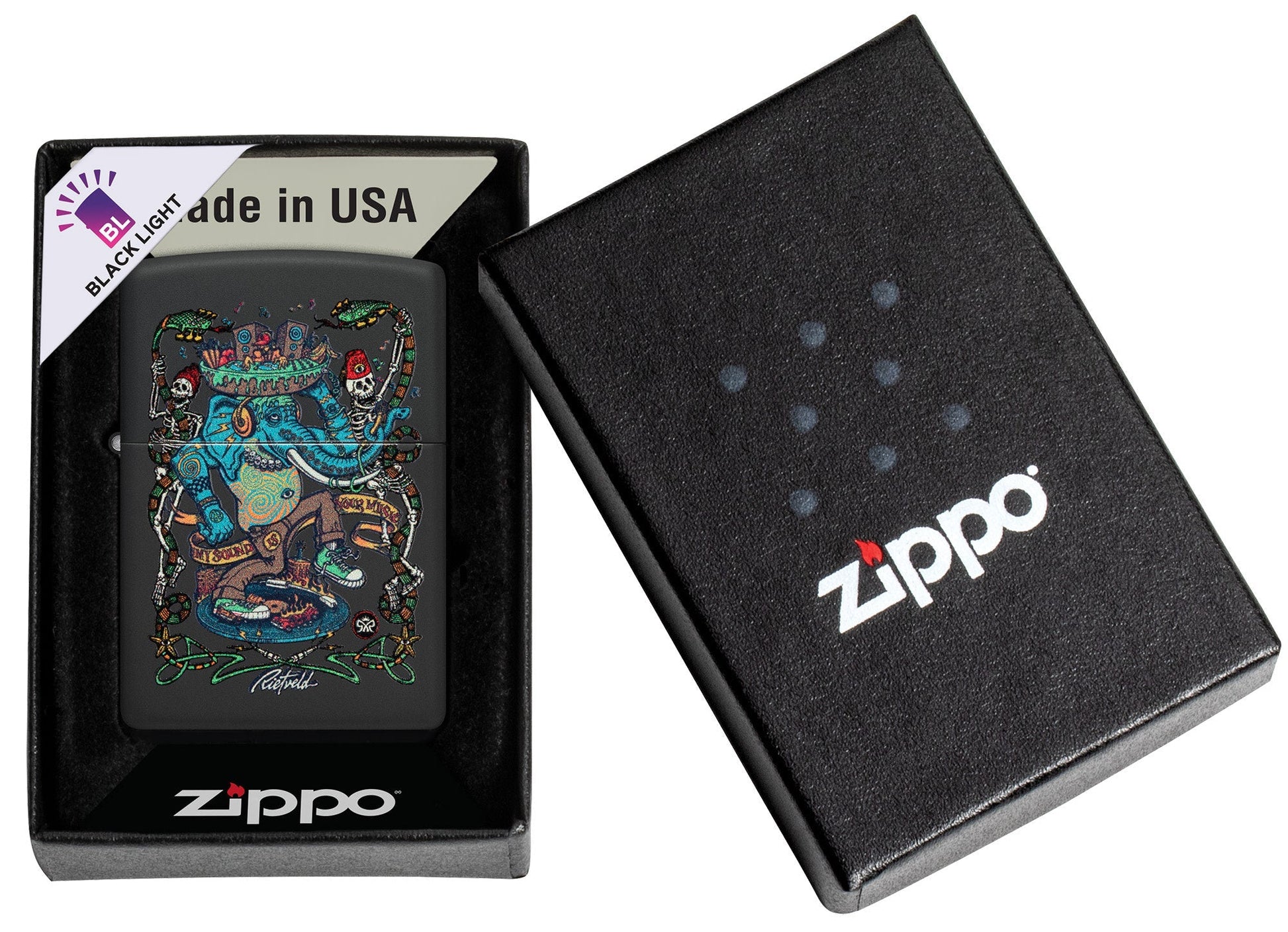 Zippo Rietveld Dance Party Design Black Matte Windproof Lighter