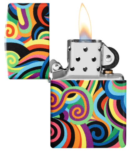 Zippo Rietveld Glowing Swirls Design Glow in the Dark Windproof Lighter