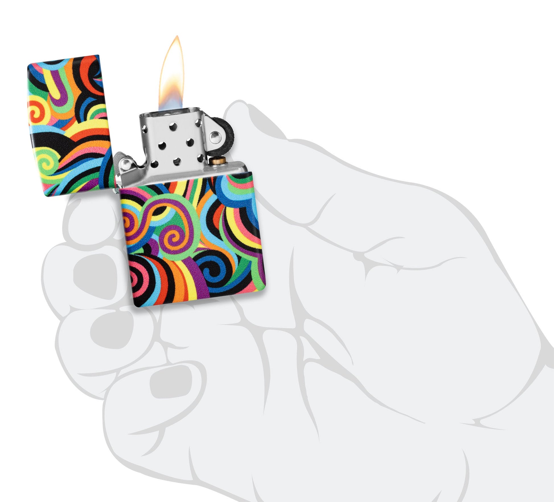 Zippo Rietveld Glowing Swirls Design Glow in the Dark Windproof Lighter