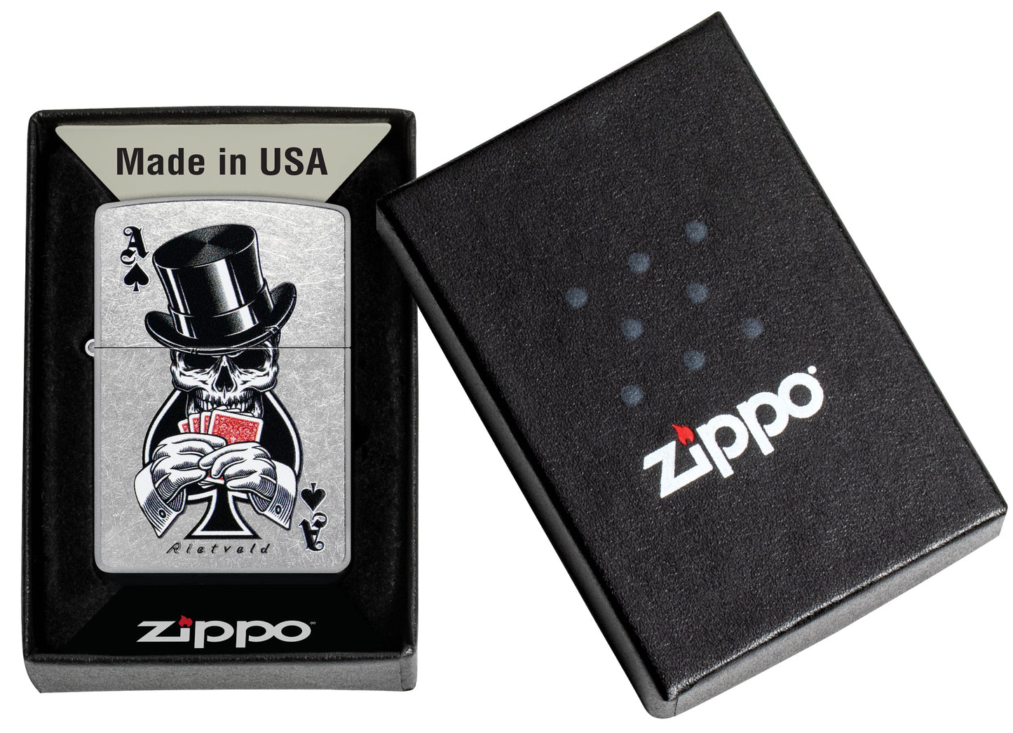 Zippo Rietveld Ace of Spades Design Street Chrome Windproof Lighter