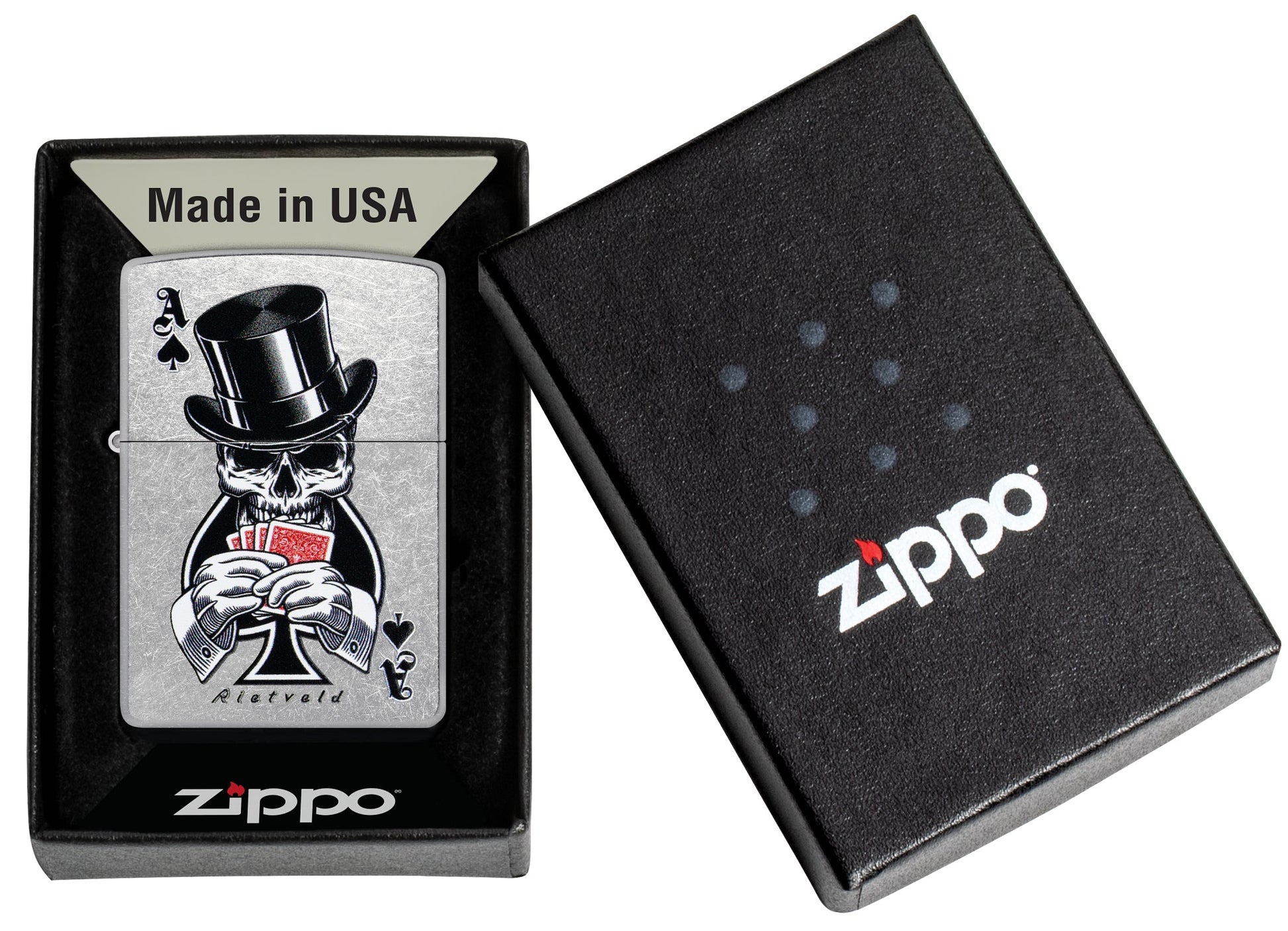 Zippo Rietveld Ace of Spades Design Street Chrome Windproof Lighter