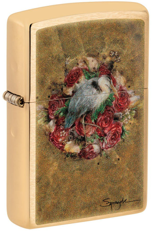 Zippo Spazuk Guns & Roses Design Brushed Chrome Windproof Lighter