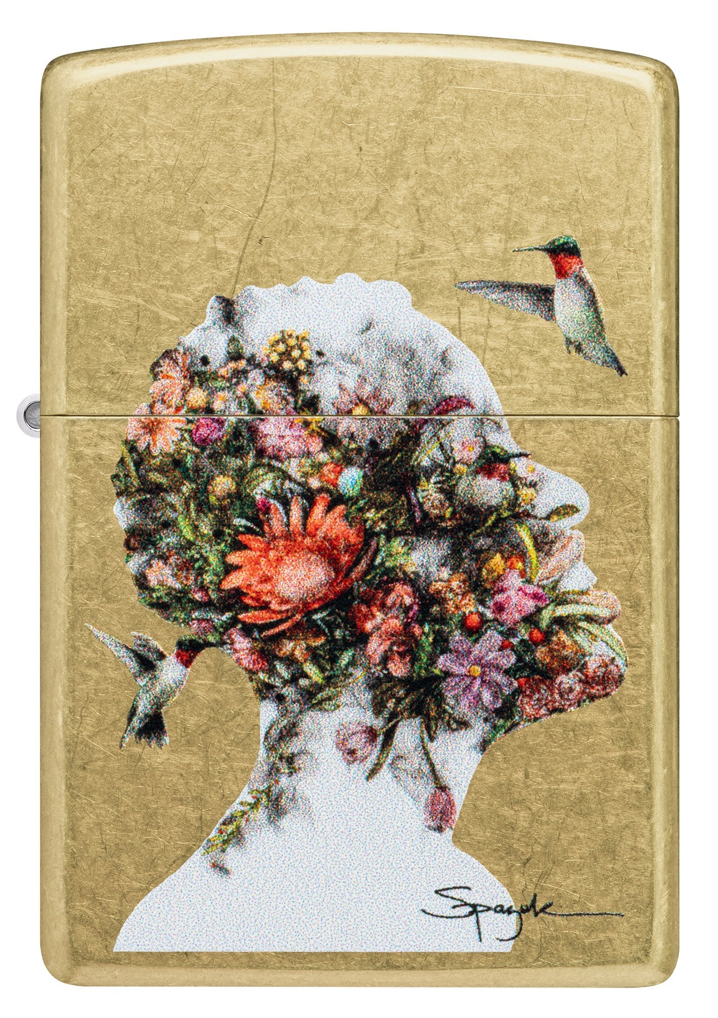 Zippo Spazuk Hummingbirds Design Street Brass Windproof Lighter